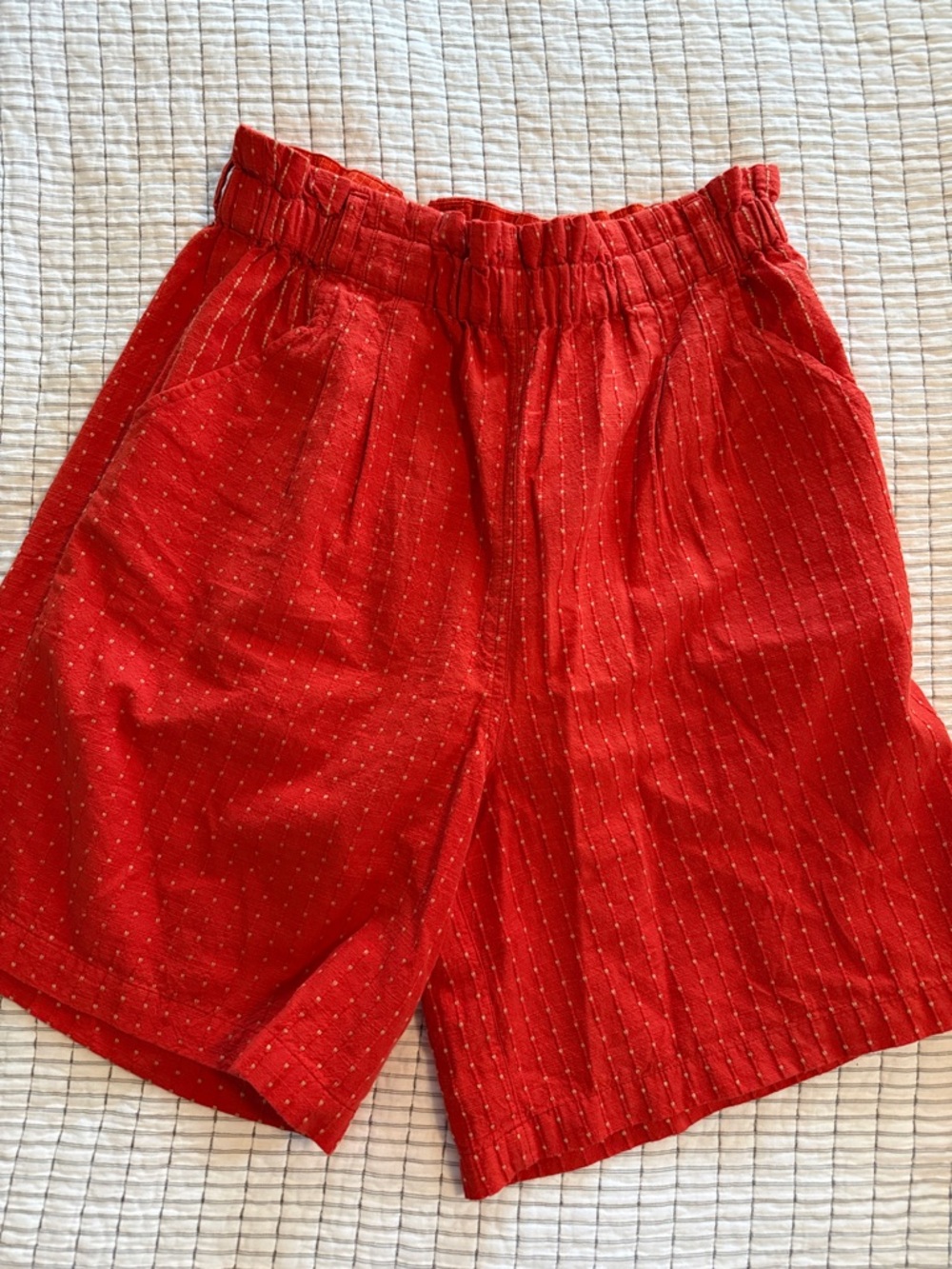 Ace & Jig Red Elastic-Waist Casual Shorts